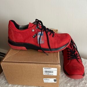 Wolky Mens Red Lace-Up Nubuck Casual And Fashion Sneakers New